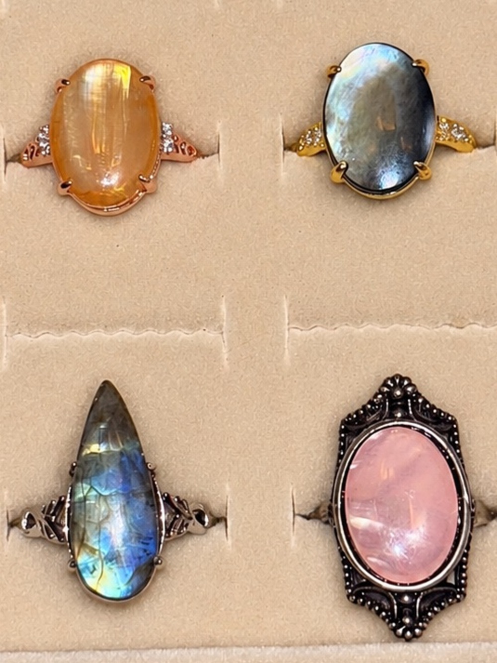 Pick 1 | Natural Shell Statement Rings | Silver/Gold/Rose Plated | Adjustable